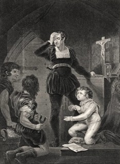 Prinz Arthur, Herzog der Bretagne, und Hubert de Burgh, Szene aus "Das Leben und der Tod von König
