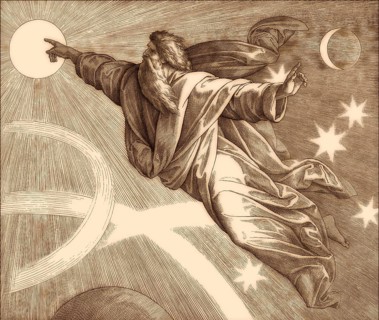 Creation of Heavenly Bodies, Old Testament, by Julius Schnorr von Carolsfeld, 1860