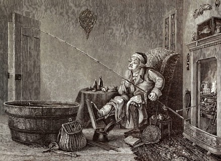 Angeln zu Hause im Wohnzimmer