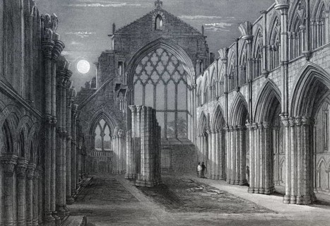 Holyrood Abbey, a ruined abbey of the Canons Regular in Edinburgh, Scotland, United Kingdom