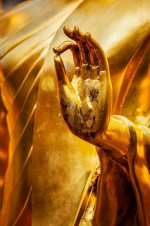 Buddha statue hand in Wat Phra That Doi Suthep, Chiang Mai, Thailand