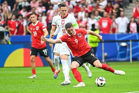 BERLIN, GERMANY - JUNE 21, 2024: Euro 2024 Groupe D match Poland vs Austria 1:3. In action Marcel