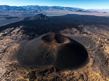 A mesmerizing aerial view captures the Antofagasta Volcano in Catamarca, Argentina, showcasing its