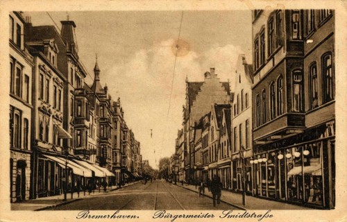 Historical postcard around 1900, Bremerhaven, Germany, reproduction of a postcard, historical