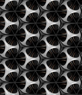 Futuristic grid white and gold metal shapes on white background. High quality seamless realistic