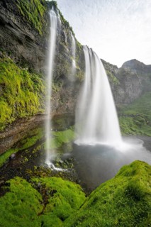 Seljalandsfoss waterfall, long exposure, Seljalandsa river, South Iceland, Iceland