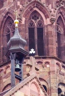 Detail of a bell tower, Freiburg Cathedral, also the Cathedral of Our Lady, Freiburg im Breisgau,