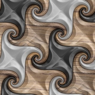 Intricate 3D illustration of seamless geometric patterns that resemble undulating waves combined