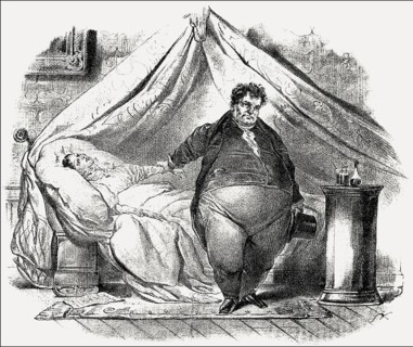 Caricature on surgery, 19th century
