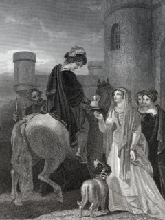 König Edward der Märtyrer erstochen auf Befehl seiner Stiefmutter Elfrida oder Aelfthrith, Corfe