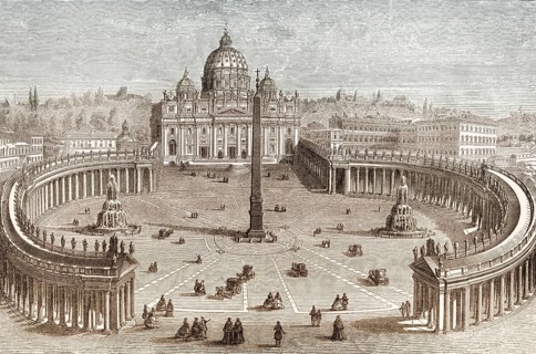 The Papal Basilica of St. Peter in the Vatican and St. Peter's Square in Vatican City, Rome, Italy,