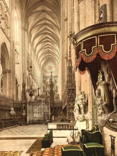 Interior view of Notre Dame d'Amiens Cathedral, Amiens, Somme department in the Hauts-de-France