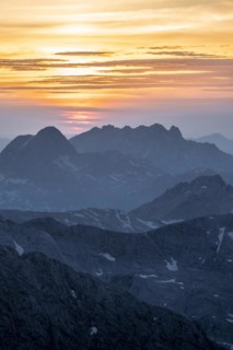 Evening mood, Dramatic mountain landscape, View from Hochkönig, Salzburger Land, Austria