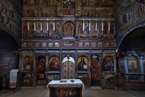 Altar of the St. George Orthodox Church, around 1500, wooden church, Drochobych, Ukraine