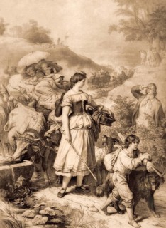 Hermann meets Dorothea on her flight, Hermann and Dorothea, an epic poem by Johann Wolfgang von