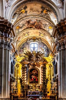 High altar by Jerzy Siemiginowski-Eleuter, court painter of King John III Sobieski, St. Anna church