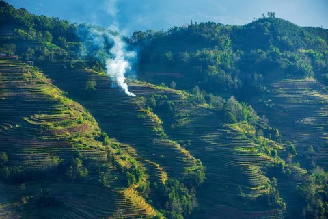 Celestial Stairs — The Yuanyang Rice Terraces in Yunnan, China, carved by the Hani people over 1,