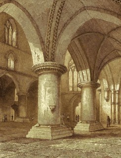 Interior of St Cross Church, Winchester, Holy Cross Church, 12th century, county of Hampshire,