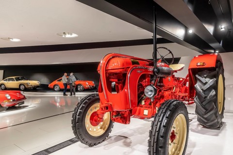 Porsche Museum Stuttgart. Porsche Diesel Super L 318 model from 1960. The automotive museum of Dr.