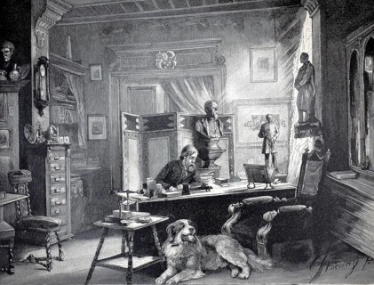 The picture shows the German painter Anton von Werner (1843-1915) in his study in 1896,