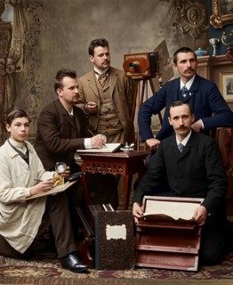 Photographer and collaborators around 1880, photography, art, illustration, plate camera, camera,