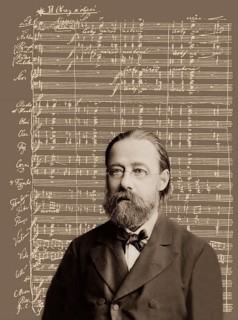 Bedrich Smetana, 1824 – 1884, Czech composer, digital edited according to a photograph, notation