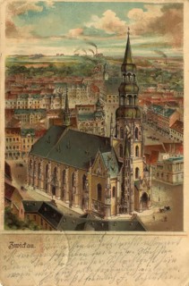 Historical postcard, picture postcard, Zwickau, Saxony, Germany, digitally enhanced reproduction of