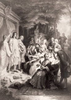 A performance of Iphigenia in Tauris at Weimar, featuring Goethe as Orestes, Karl August as Pylades