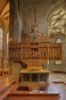 Folding altar of the late Gothic Holy Cross Münster, handicraft, interior view, Neckar Valley,