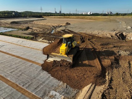 Haltern-Marl, North Rhine-Westphalia, Germany - Lippe, flood protection in the