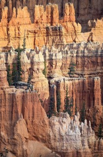 Dramatic rock formations create a stunning landscape in Bryce Canyon National Park. Hoodoos rise