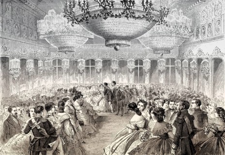 Fancy dress costumes, Ball at the Royal Palace of Naples, Naples, Italy, 19th-century