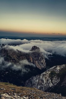 Sunrise hike on the Hochplatte in the Ammergau Alps, Ammergebirge in the Allgäu, Bavaria, Germany