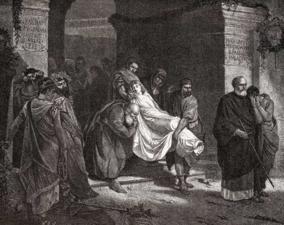 A burial, ancient Roman columbarium, Rome, Italy