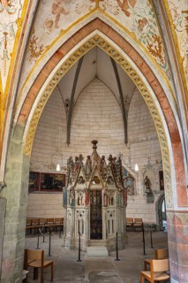 Interior view of the late Gothic Mauritian Rotunda in Constance Cathedral with the centrally placed
