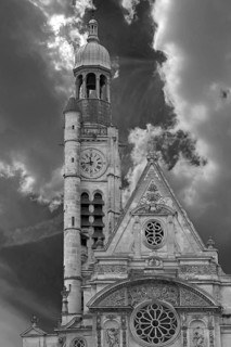 Sorbonne chapel, early 17th century, black and white, Paris, France