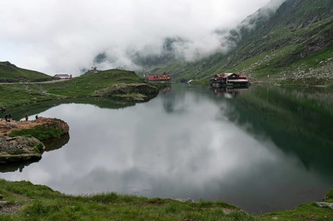 Lake Balea Lac in Fagaras Mountains, Romania