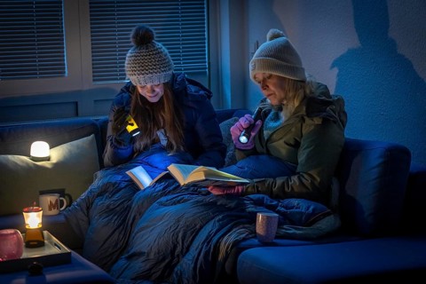 Symbolic picture blackout, extensive, prolonged power failure, in private surroundings, without