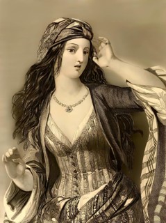 Gulnare, female figure from the poem The Corsair by George Gordon Noel Byron, digital edited
