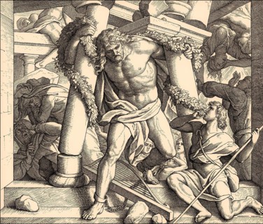 Death of Samson, Old Testament, by Julius Schnorr von Carolsfeld