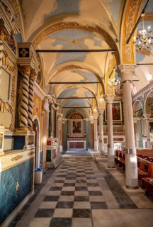 Interior view of the Basilica of San Giorgio in Ano Syros, Ano Syros, Syros, Cyclades, Greece