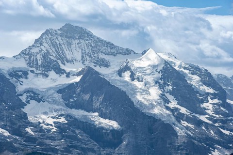 Jungfrau glaciated summit, Bernese Alps, Bernese Oberland, Switzerland