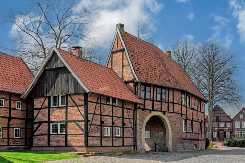 Hunnenpforte, the former gatehouse to Asbeck Abbey, Legden, Asbeck, Münsterland, North