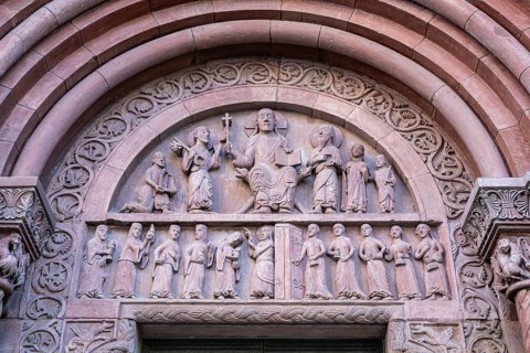 The tympanum of the Gallus Gate at Basel Minster is one of the most important Romanesque figure