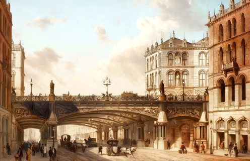 Holborn Viaduct, a road bridge, City of London, England, Europe, 1872