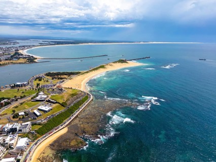 Aerial view of Beach in New South Wales, Australia, showcasing the stunning coastline with sandy