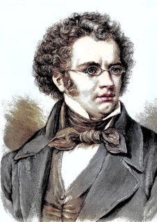 Franz Peter Schubert, 1797, 1828, an Austrian composer, coloured wood engraving, reproduction from