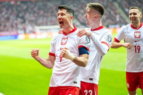 WARSAW, POLAND - MARCH 21, 2025: Qualifications for FIFA World Championship 2026. Match Poland -