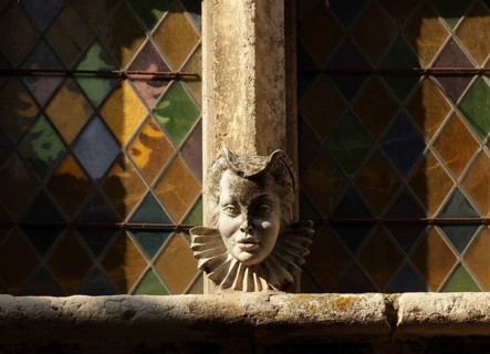 Window in the village of Aiguèze, Gard, Provence, France