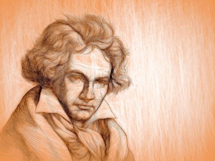 Ludwig van Beethoven, 1770 -1827, German composer, digitally altered